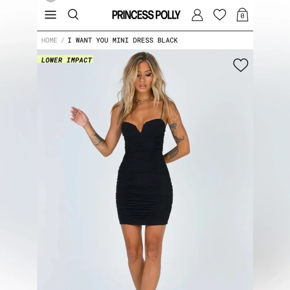 Princess Polly "I Want You" Mini Dress in Black US 10 - Picture 6 of 7